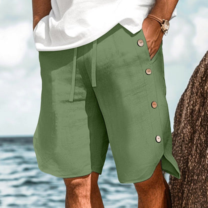 Summer Linen Shorts for Men-Elastic Waist, Multi-Pocket, Comfortable