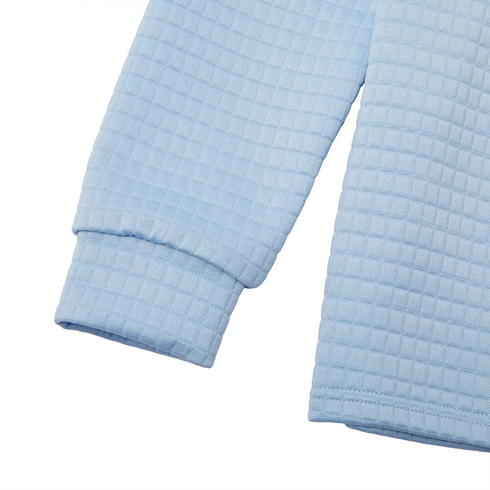 Quarter Zip Textured Waffle Polo