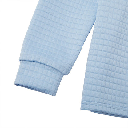 Quarter Zip Textured Waffle Polo
