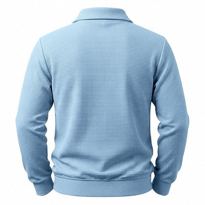 Casual Textured Waffle Polo Shirt