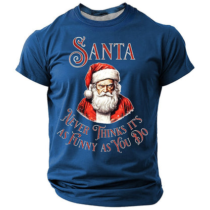Men's Nostalgic Santa Claus Crewneck T-Shirt