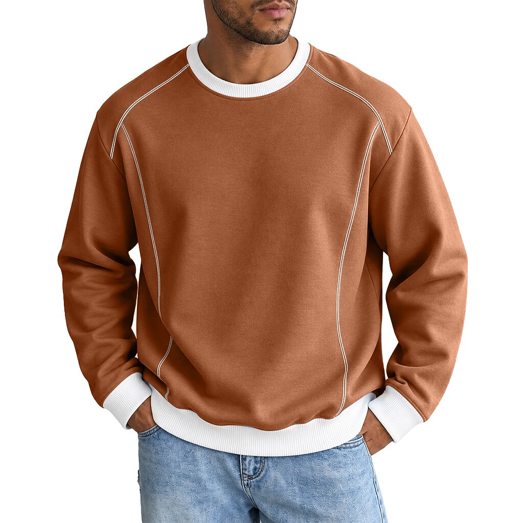 Colorblock Crewneck Cotton Sweatshirt