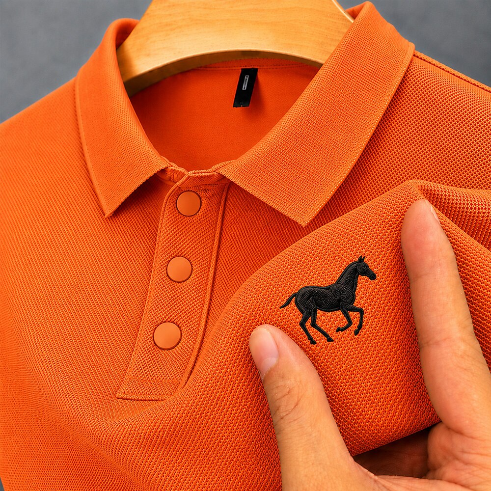 100% Cotton Embroidered Pique Knit Polo Shirt