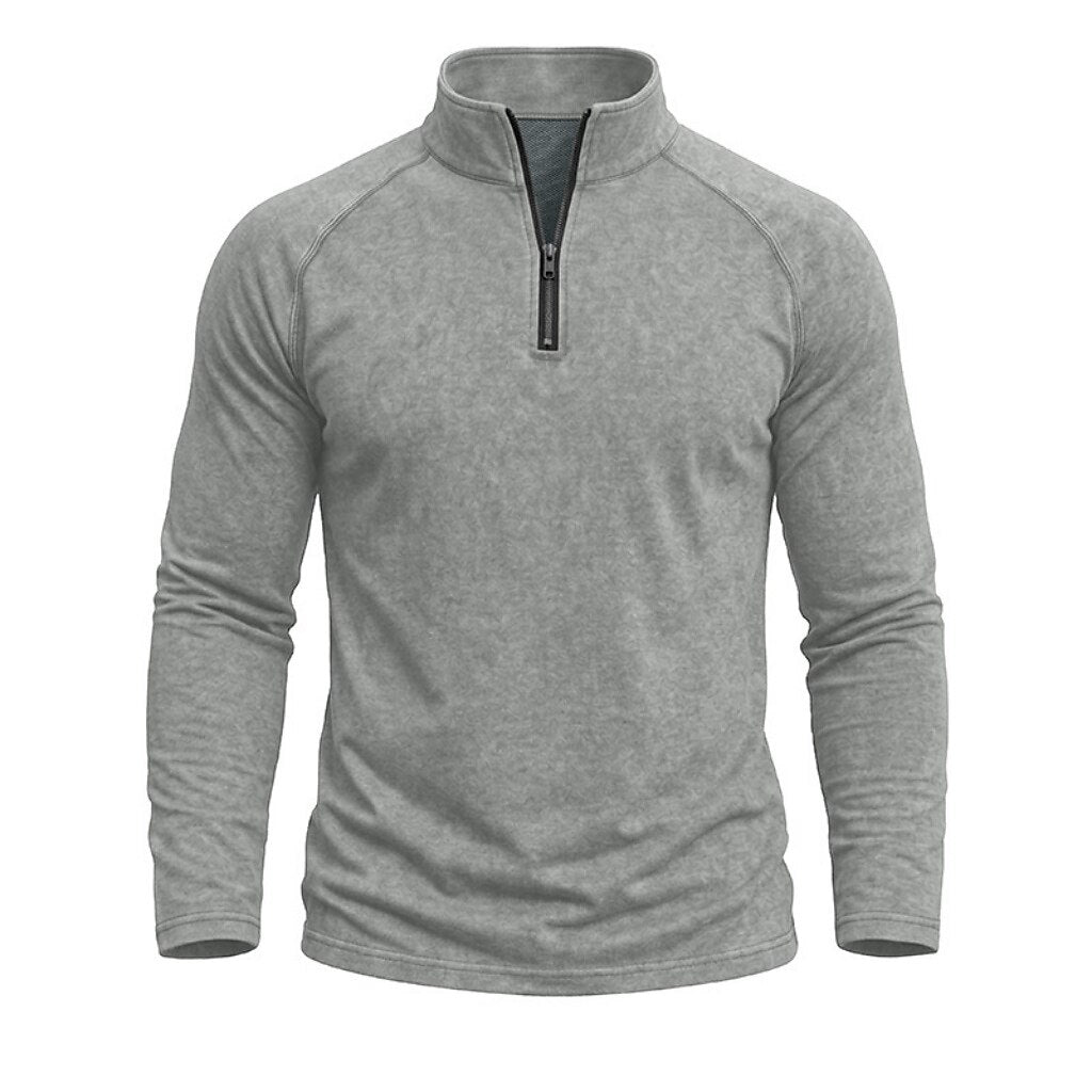 Relaxed Washed Cotton Henley Shirt