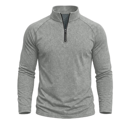 Relaxed Washed Cotton Henley Shirt