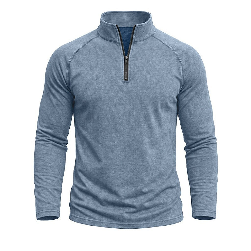Relaxed Washed Cotton Henley Shirt