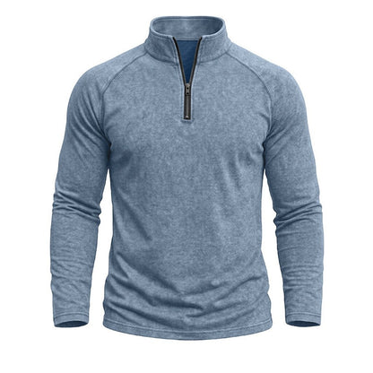 Relaxed Washed Cotton Henley Shirt
