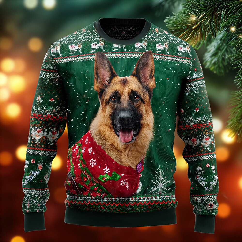 Christmas Funny Dog Festive Crewneck Sweatshirt