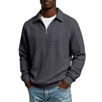 Comfort Jacquard Quarter Zip Polo