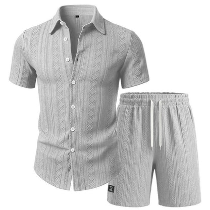 Men's Jacquard Shirt & Shorts Set