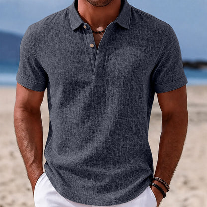 Breathable Linen Polo  Shirt