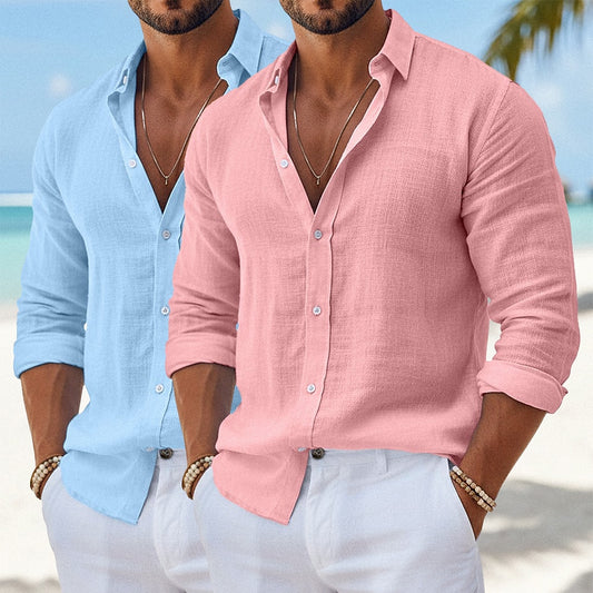 2-Pack Men's Linen Summer Shirts