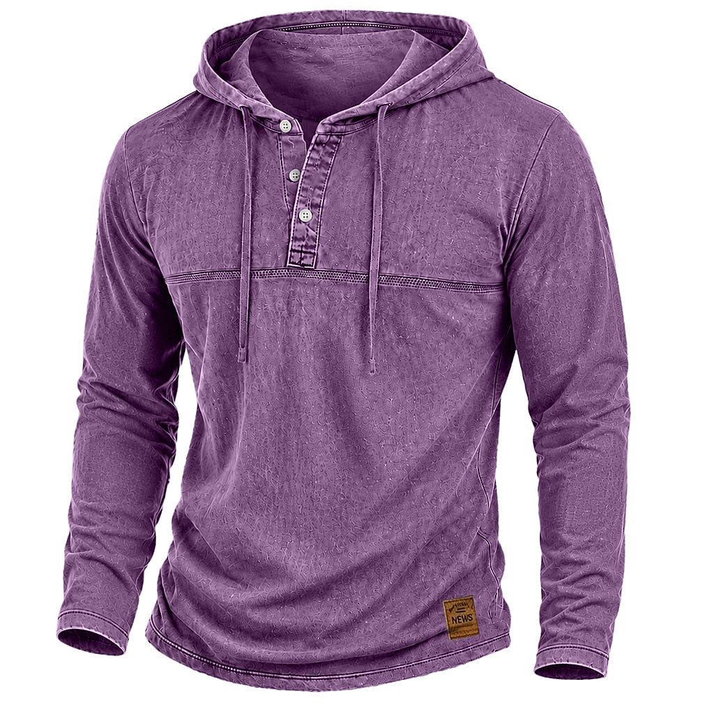 Vintage Washed Cotton Hooded Sweatshirt