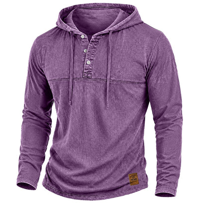 Vintage Washed Cotton Hooded Sweatshirt