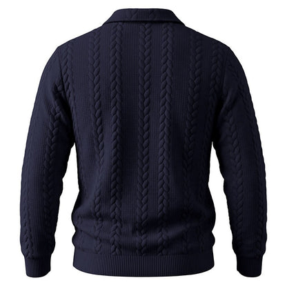 Soft Textured Jacquard Quarter Zip Polo
