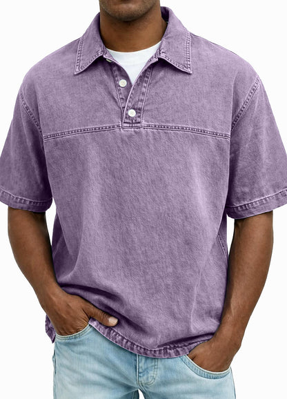 Acid Wash 100% Cotton Polo Shirt
