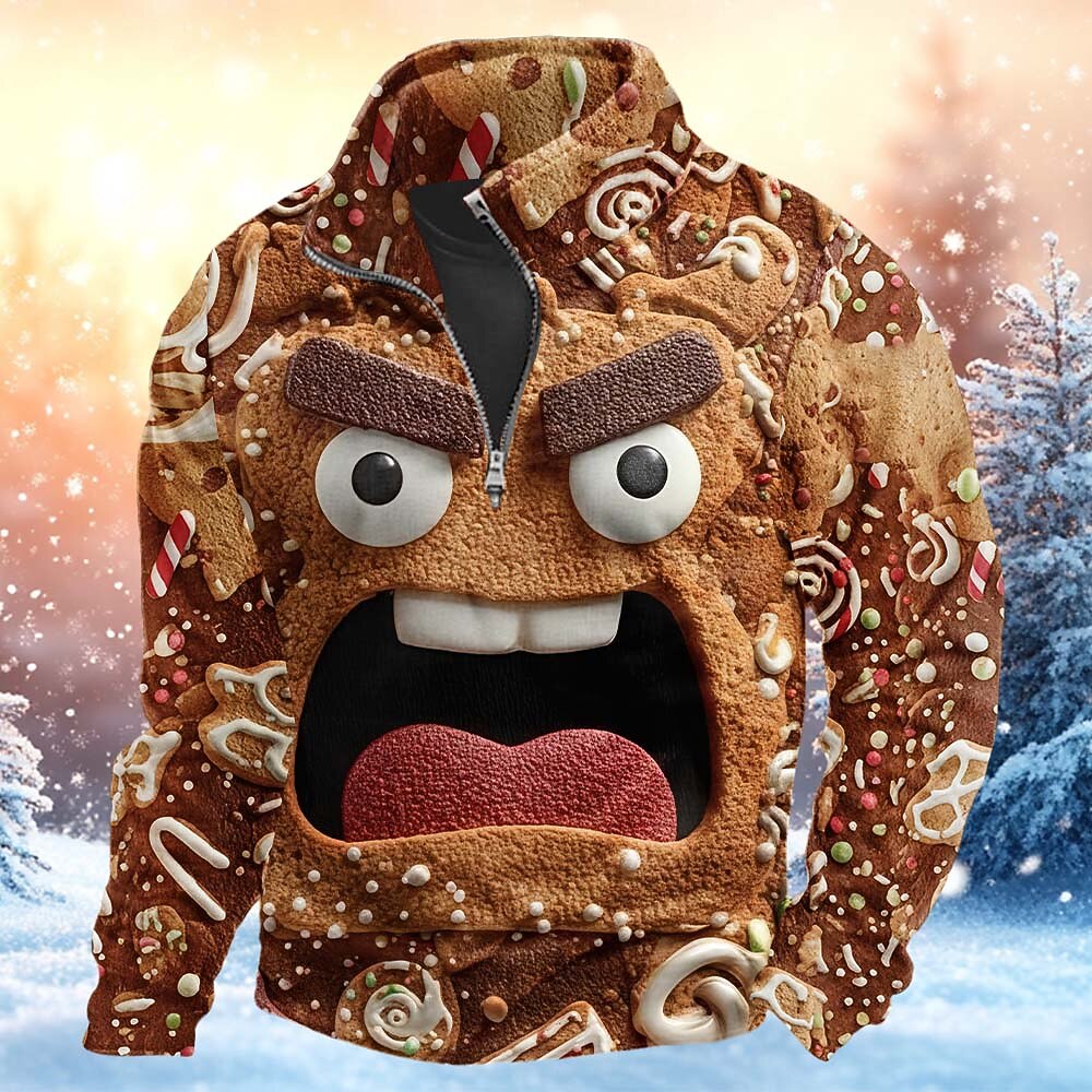 Christmas Gingerbread Zip Up Sweatshirt