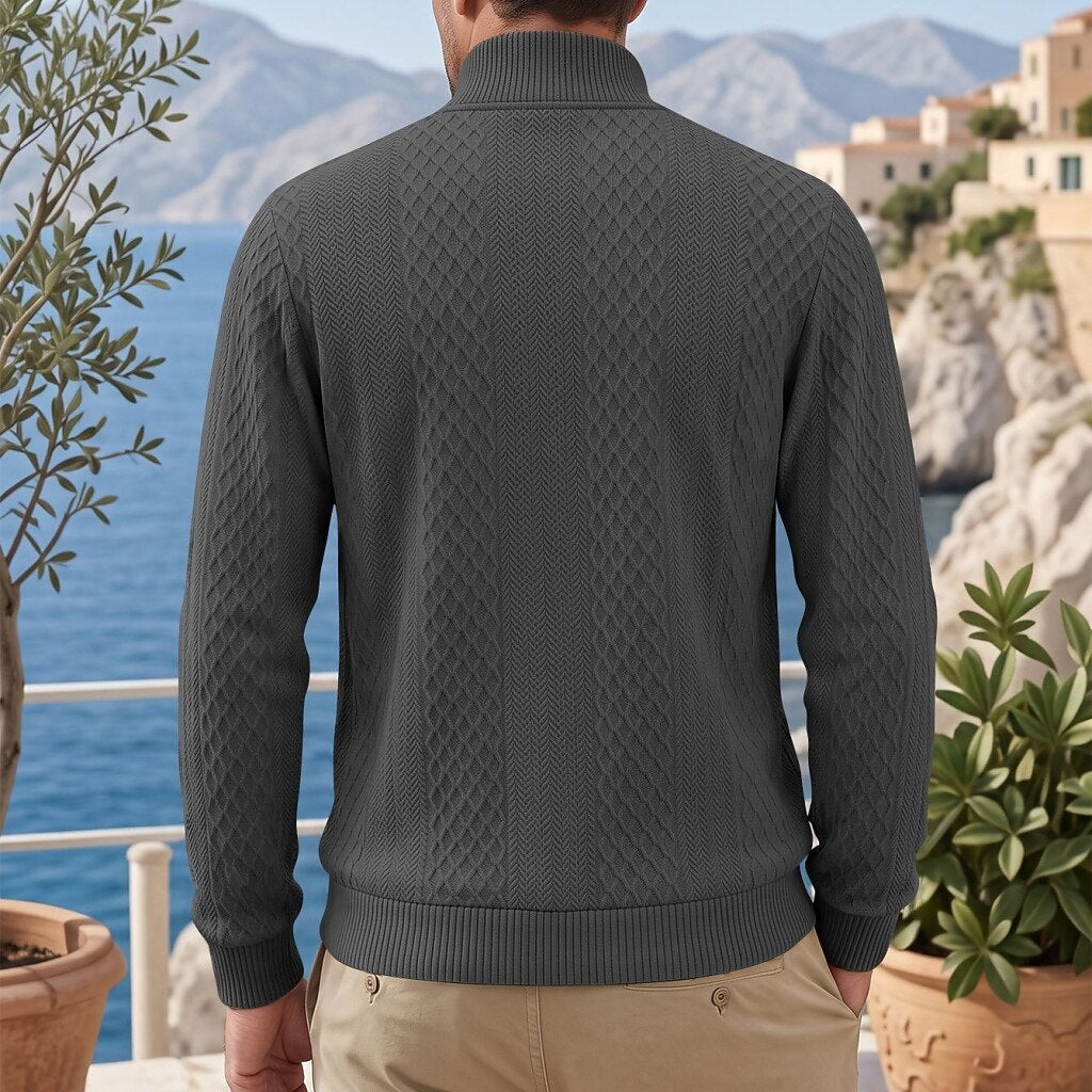 Men's Jacquard Everyday Zipper Sweatshirt