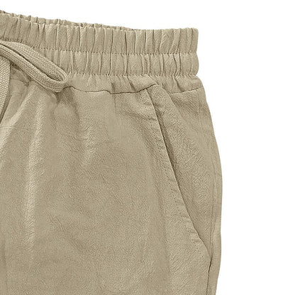 Breathable Linen Shorts With Elastic Waist