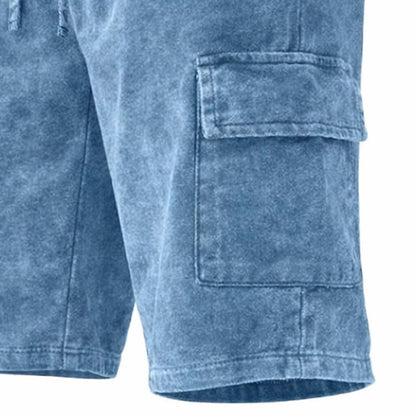 Acid Wash Cotton Pocketed Shorts