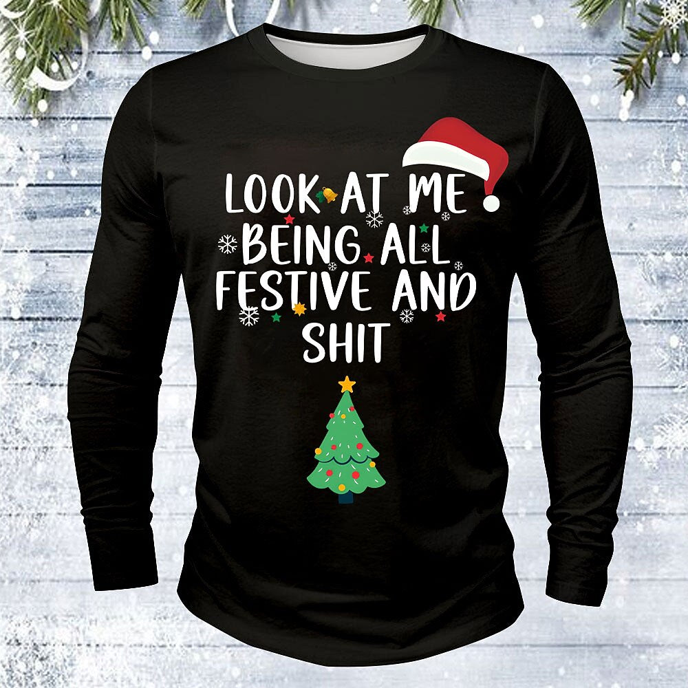 Men's Funny Santa Christmas Long Sleeve T-Shirt