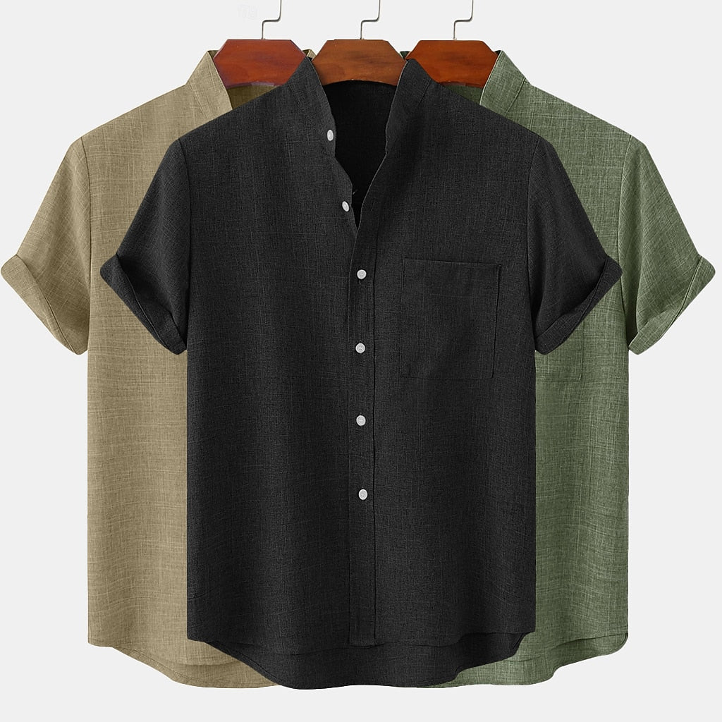 3-Piece Men's Linen Shirt - Soft & Breathable