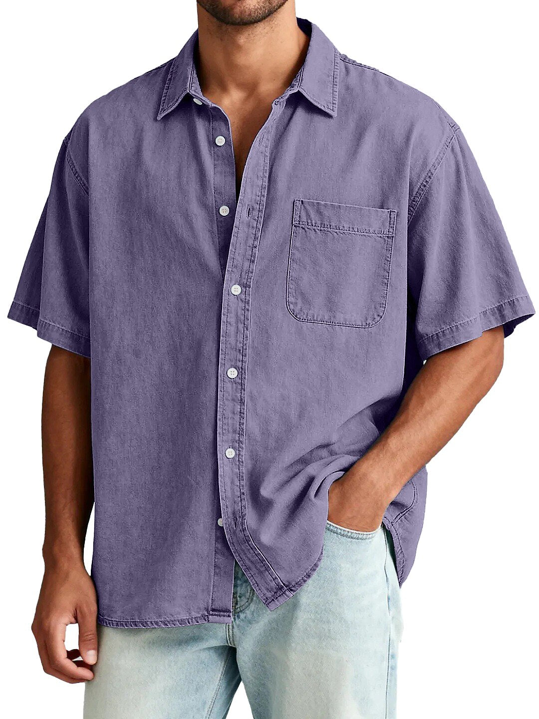 Soft Washed Cotton Pocketed Shirt
