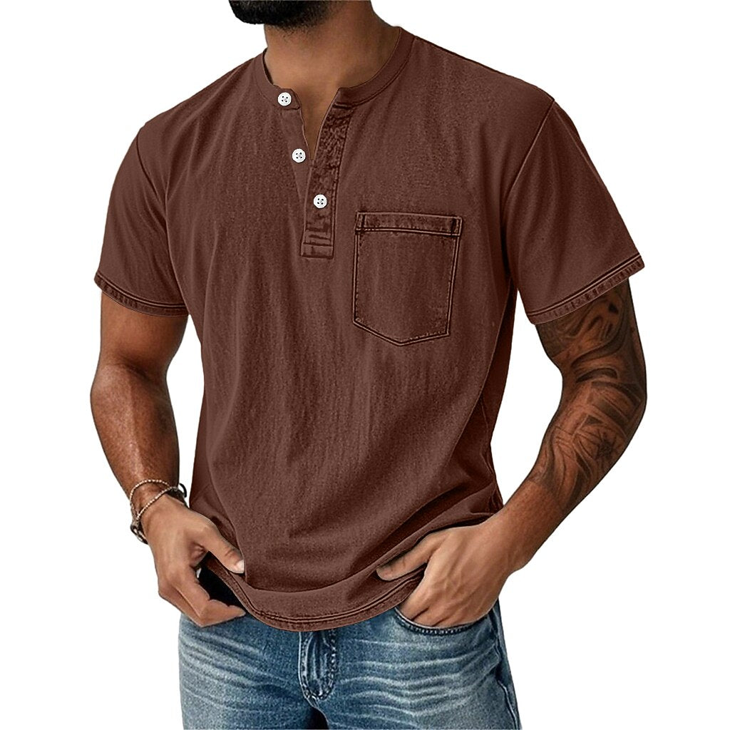 100% Cotton Henley T-Shirt