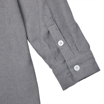 Men's Hooded Corduroy Shirt-Textured Streetwear Casual Top