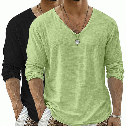 2-Pack Linen V-neck T-shirt