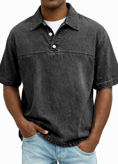 Acid Wash 100% Cotton Polo Shirt