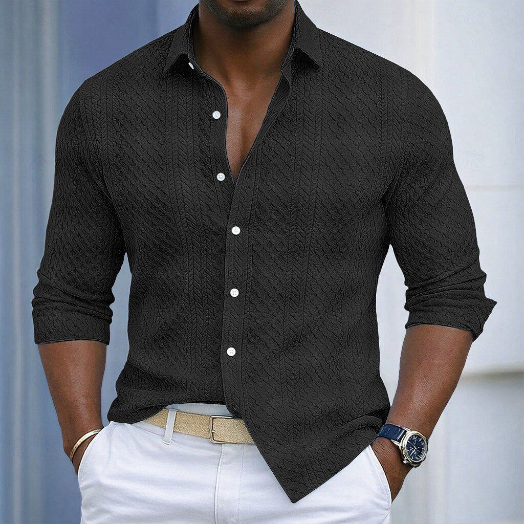 Men's Textured Jacquard Shirt