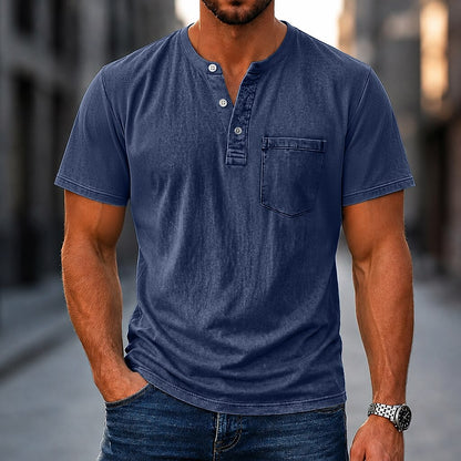 Vintage Washed 100% Cotton Henley