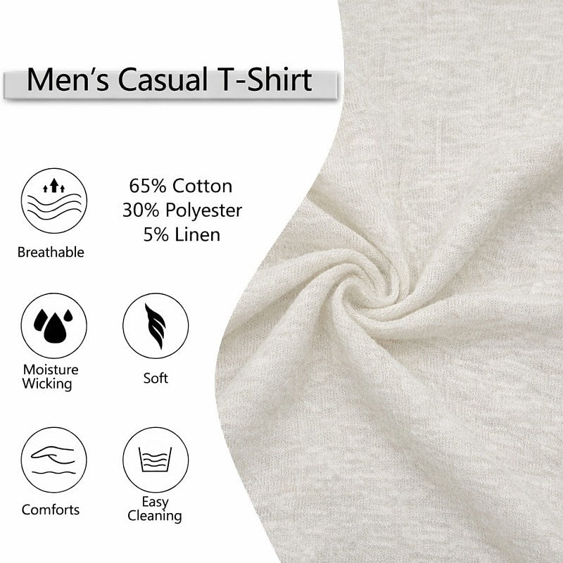 Men’s Lightweight Linen V-Neck Tee