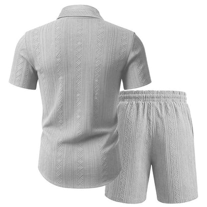 Men's Jacquard Shirt & Shorts Set