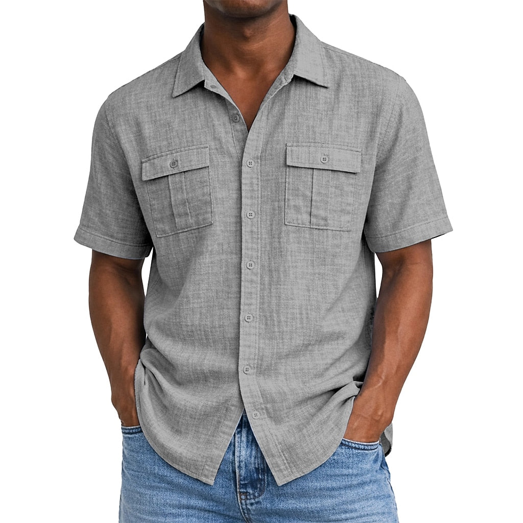 Men's Linen Shirt with Pocket
