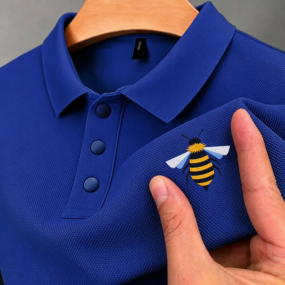 100% Cotton Bee Embroidered Pique Knit Polo