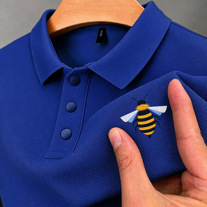 100% Cotton Bee Embroidered Pique Knit Polo