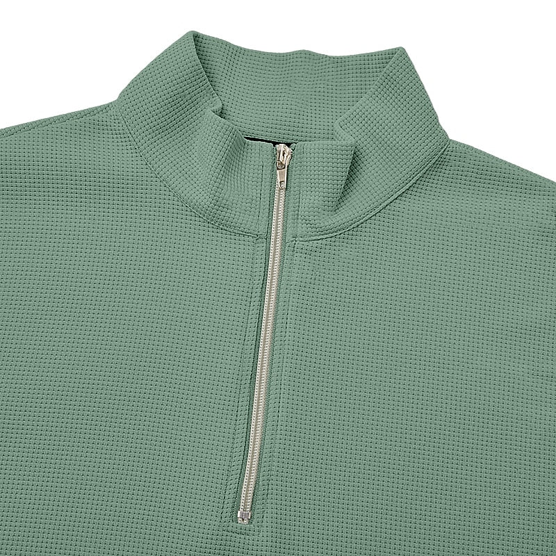 Waffle Zipped Polo Shirts