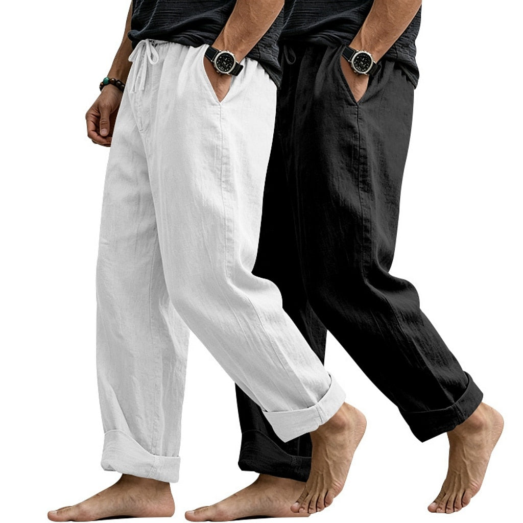 2-Pack Breathable Cotton Linen Pants