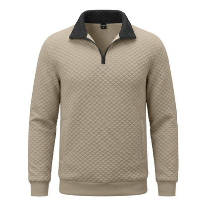 Colorblock Waffle Quarter-Zip Sweatshirt