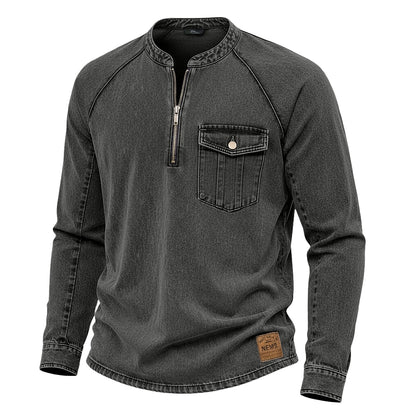 Premium Broken-in Cotton Henley Shirt