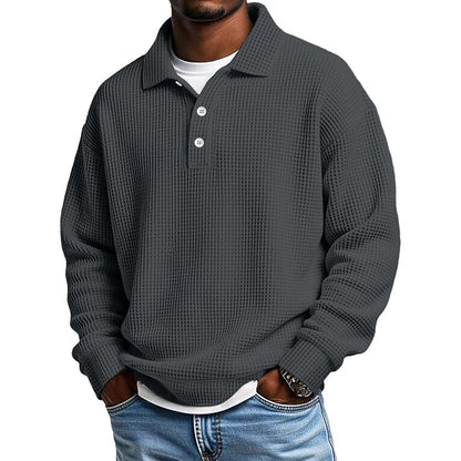 Textured Waffle Polo Shirts