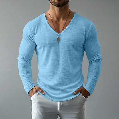 Men’s Lightweight Linen V-Neck Tee