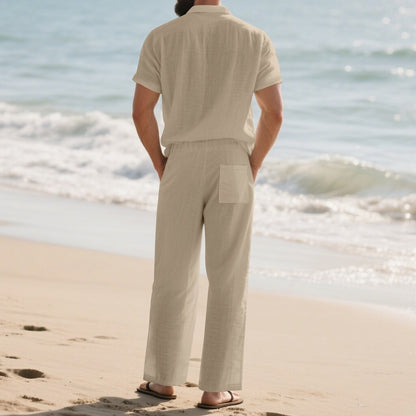 2-Piece Outfit-Linen Shirt with Pants