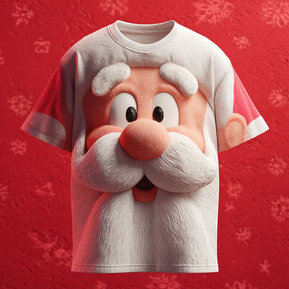 Cartoon Santa Christmas Graphic Tee