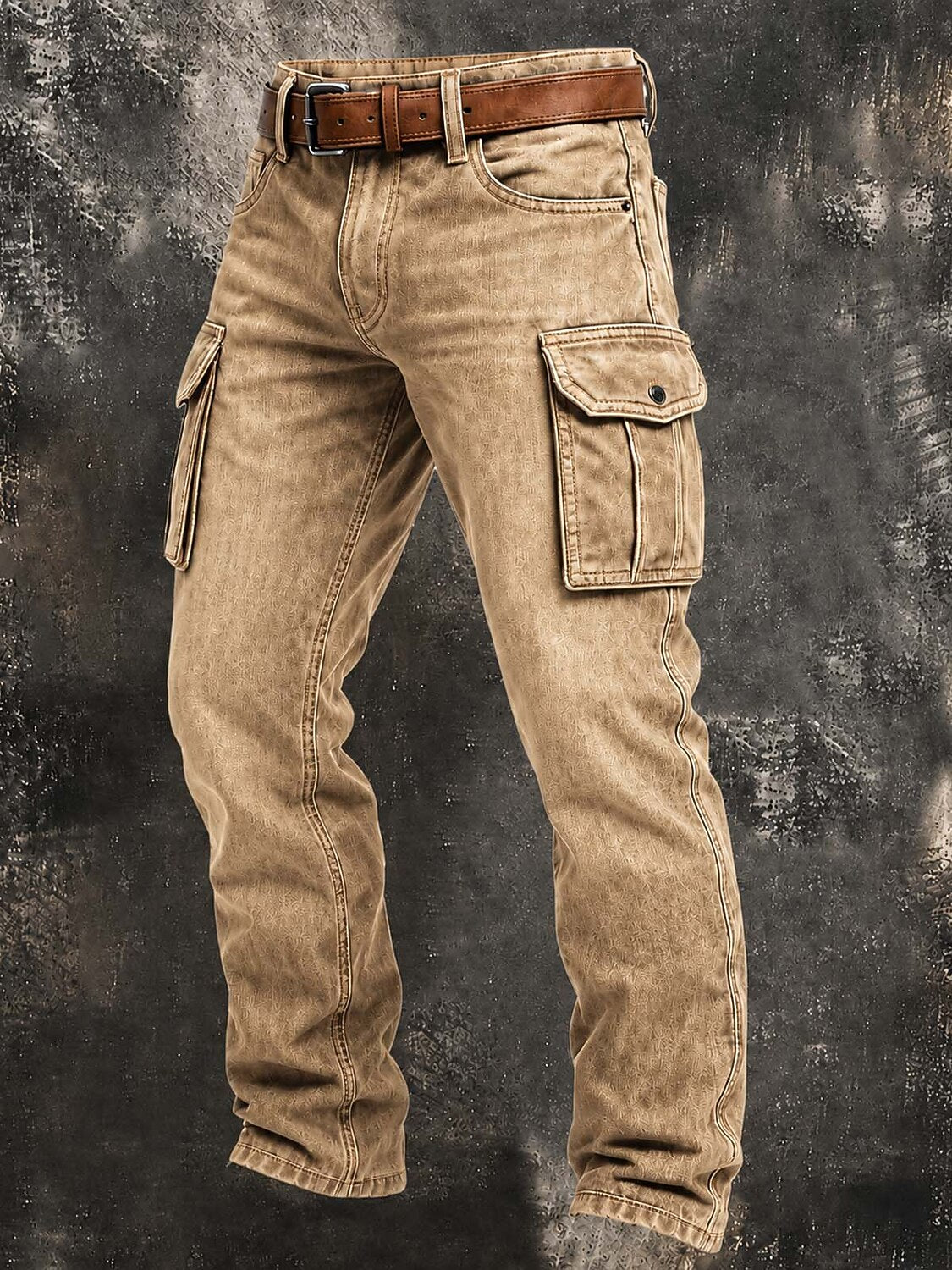 Vintage Washed Cotton Patchwork Cargo Pants