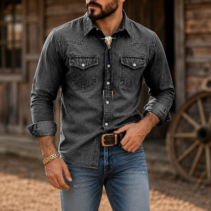Vintage Washed Cotton Denim Shirt
