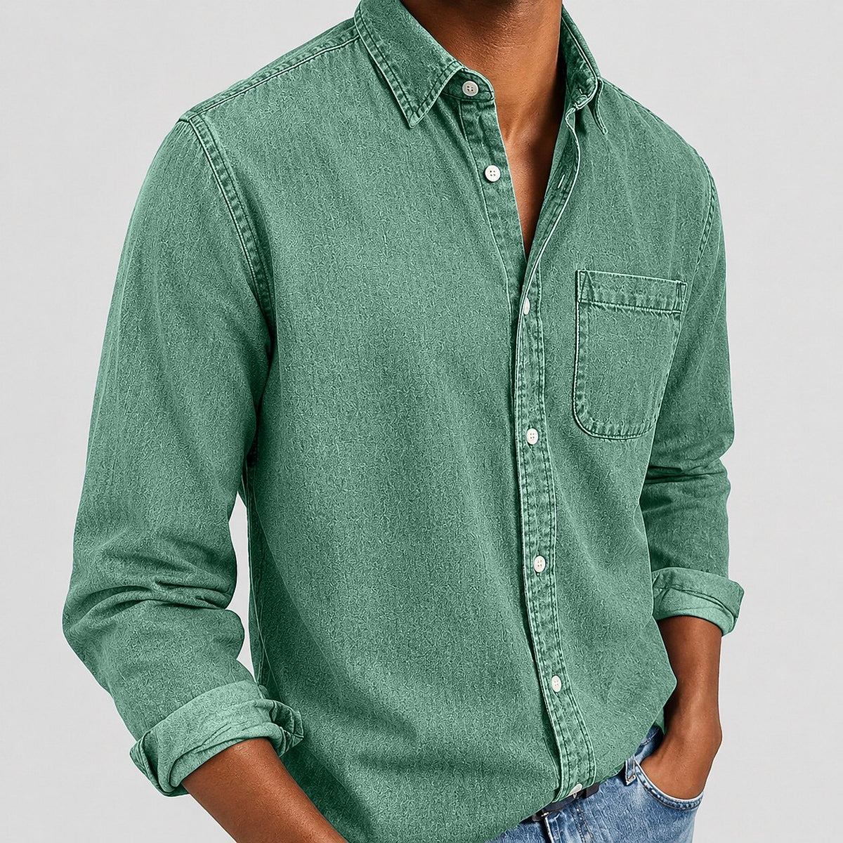 SoftFade Washed Denim Pocket Shirt
