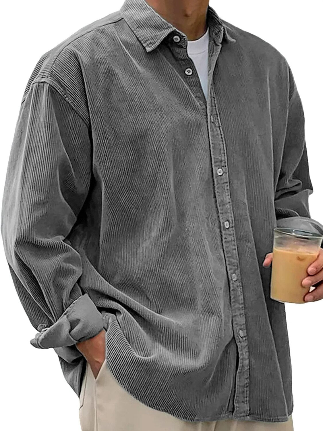 Men's Corduroy Button Up Shirt